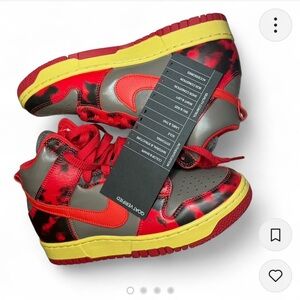 Jordan Red and Yellow High-Top Sneakers